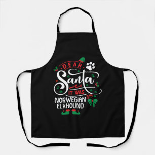 Norwegian Elkhound Dog Christmas Dog breed Apron