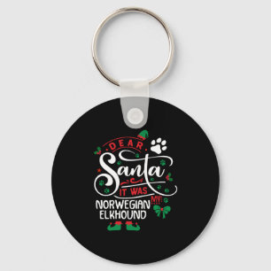 Norwegian Elkhound Dog Christmas Dog breed Key Ring