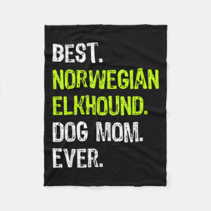 Norwegian Elkhound Dog Mom Ever Dog Lovers  Fleece Blanket