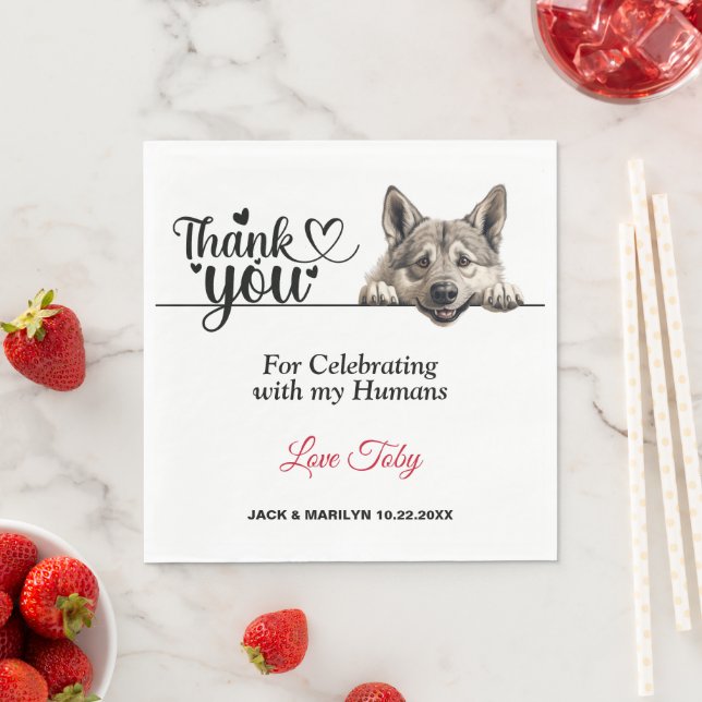 Norwegian Elkhound Dog Paper Napkin (Insitu)
