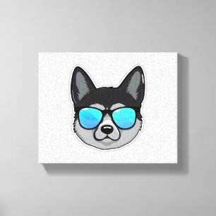 Norwegian Elkhound in Cool Sunglasses Classic T-Sh Canvas Print