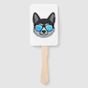 Norwegian Elkhound in Cool Sunglasses Classic T-Sh Hand Fan