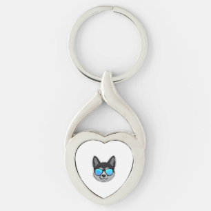 Norwegian Elkhound in Cool Sunglasses Classic T-Sh Key Ring