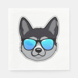 Norwegian Elkhound in Cool Sunglasses Classic T-Sh Napkin