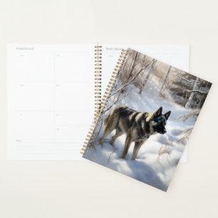 Norwegian Elkhound Let It Snow Christmas Planner