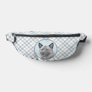 Norwegian Elkhound Painting Cute Original Dog Art Bum Bags