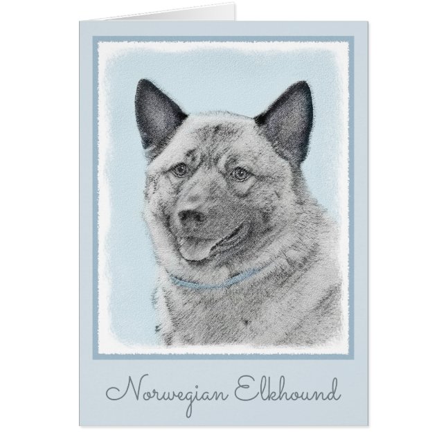 Norwegian Elkhound Painting - Original Dog Art (Front)