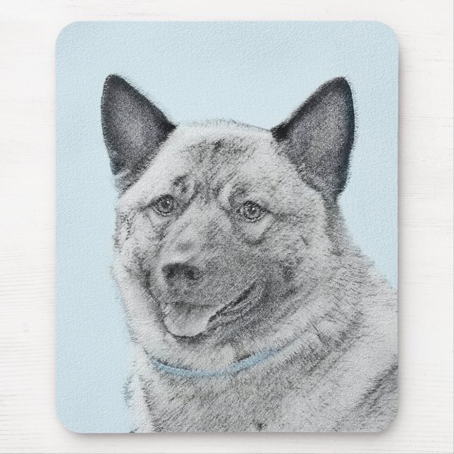 Norwegian Elkhound Painting - Original Dog Art Mouse Mat (Front)