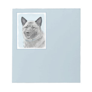 Norwegian Elkhound Painting - Original Dog Art Notepad