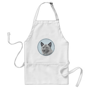 Norwegian Elkhound Painting - Original Dog Art Standard Apron