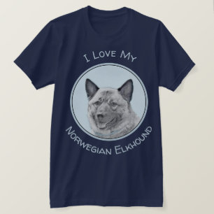 Norwegian Elkhound Painting - Original Dog Art T-Shirt