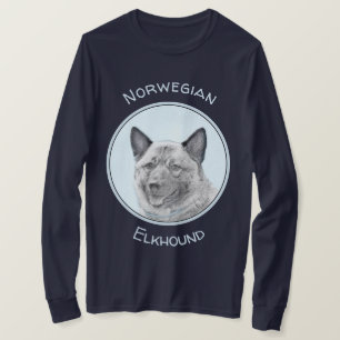 Norwegian Elkhound Painting - Original Dog Art T-Shirt