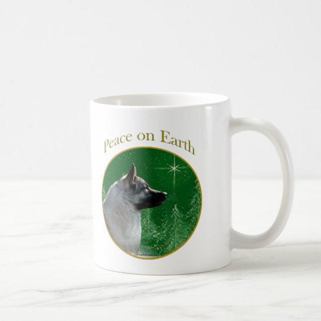 Norwegian Elkhound Peace Coffee Mug (Right)