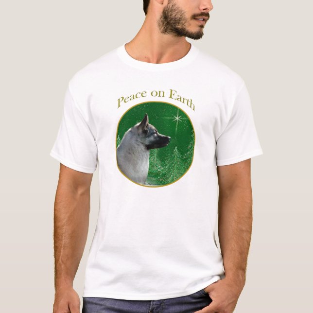 Norwegian Elkhound Peace T-Shirt (Front)