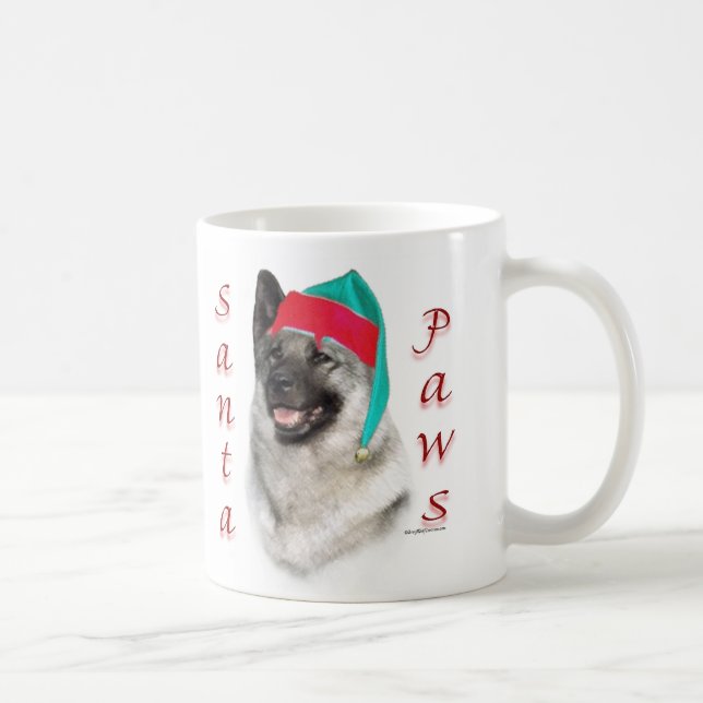Norwegian Elkhound Santa Paws Coffee Mug (Right)