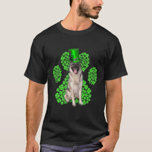 Norwegian Elkhound Shamrock Paw Clovers St Patrick T-Shirt
