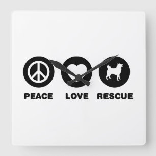 Norwegian Elkhound Square Wall Clock