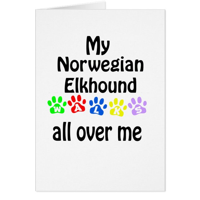 Norwegian Elkhound Walks Design (Front)