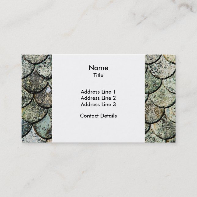Norwegian Fish Scale Pattern Slate Roof Business Card (Front)