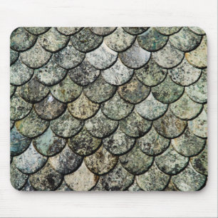 Norwegian Fish Scale Pattern Slate Roof Mouse Mat