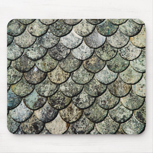 Norwegian Fish Scale Pattern Slate Roof Mouse Mat (Front)
