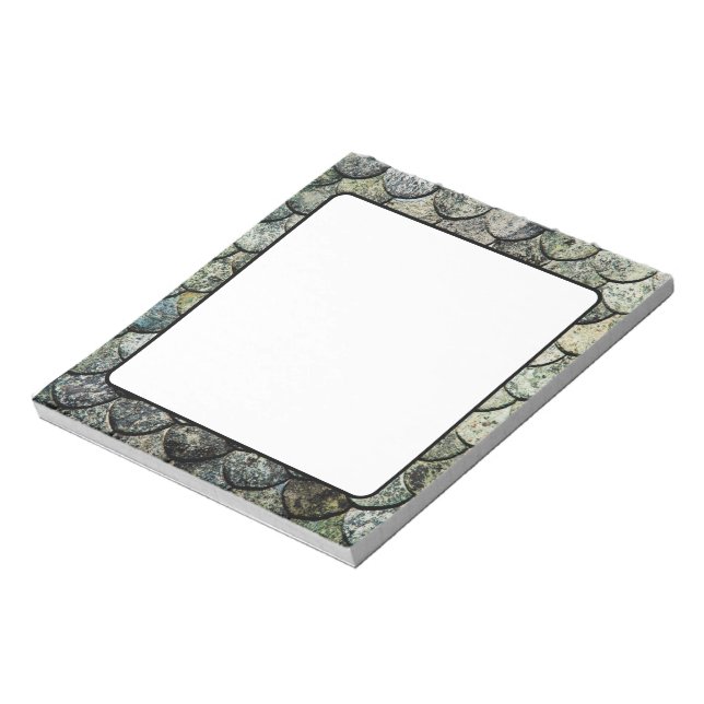 Norwegian Fish Scale Pattern Slate Roof Notepad (Rotated)