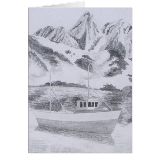 Norwegian Fishing Boat (Pencil) (Front)