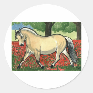Norwegian Fjord HORSE ART Classic Round Sticker