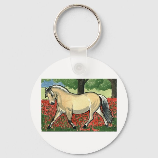 Norwegian Fjord HORSE ART Key Ring (Front)
