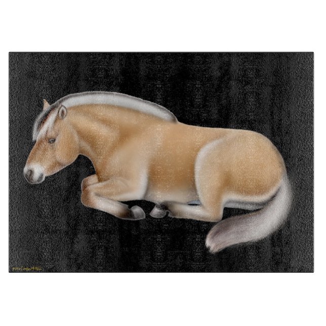 Norwegian Fjord Horse at Rest Cutting Board (Front)