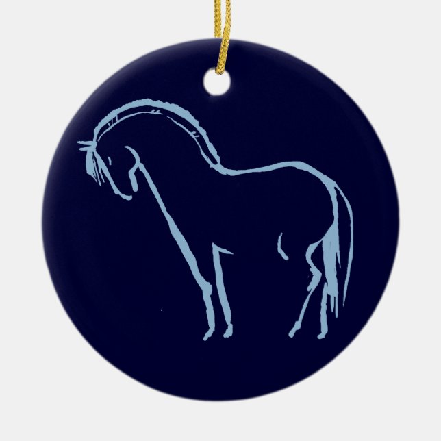 Norwegian Fjord Horse Ceramic Tree Decoration (Front)