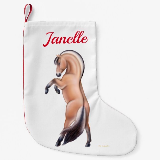Norwegian Fjord Horse Christmas Stocking (Front)