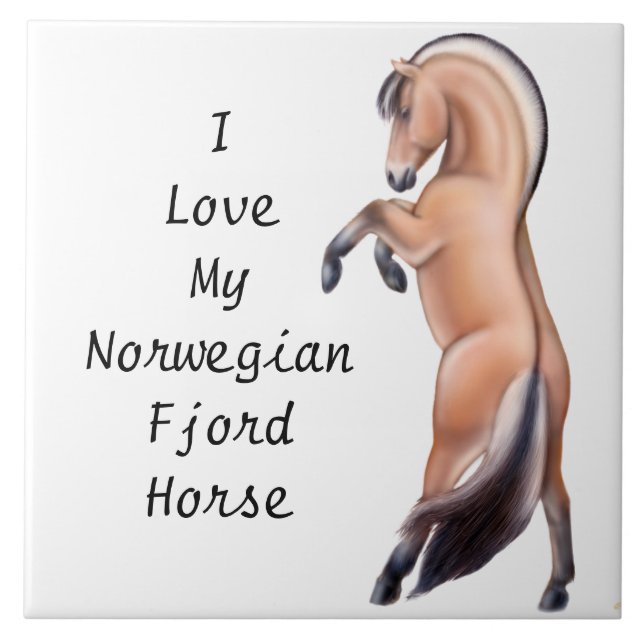 Norwegian Fjord Horse Customisable  Tile (Front)
