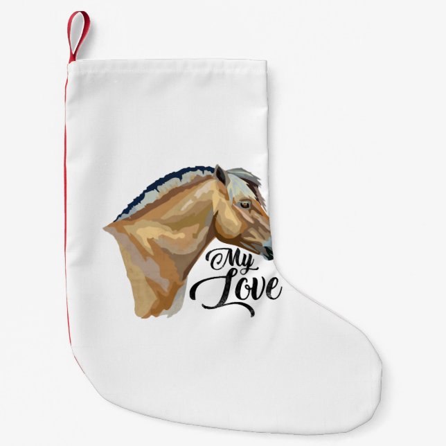 Norwegian Fjord Horse Gift Fjord Pony Small Christmas Stocking (Front)