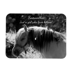 Norwegian Fjord Horse in Black and White Magnet