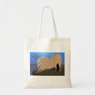 Norwegian Fjord Horse Stretching Tote Bag