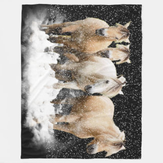 Norwegian Fjord Snow Blnaket Fleece Blanket