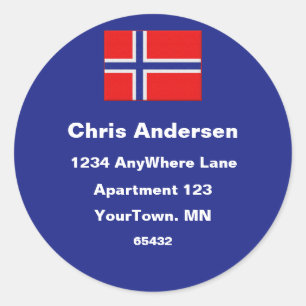 Norwegian Flag Address Label