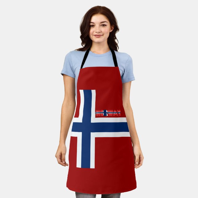 Norwegian flag apron (Worn)