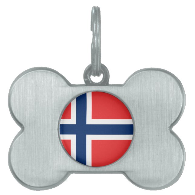 Norwegian Flag Blank Pet Name Tag (Front)
