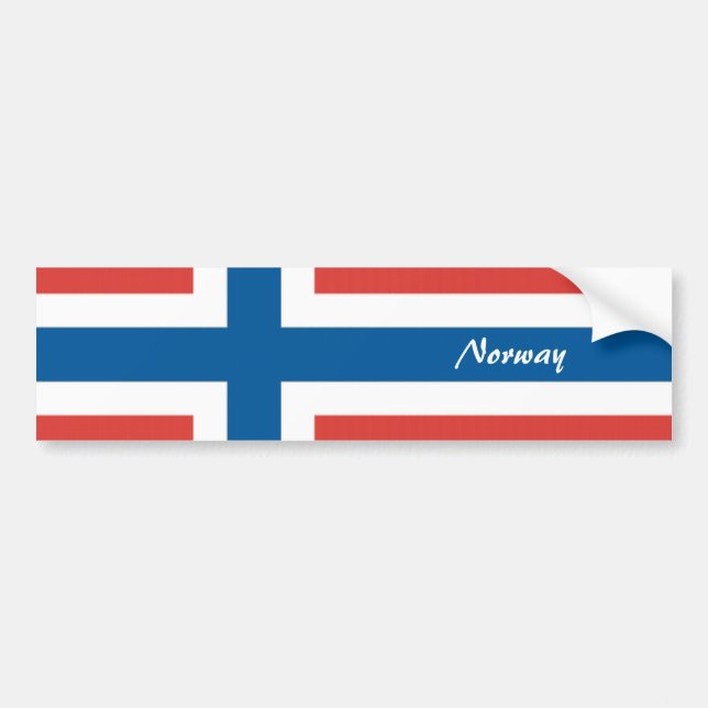 Norwegian Flag Bumper Sticker (Front)