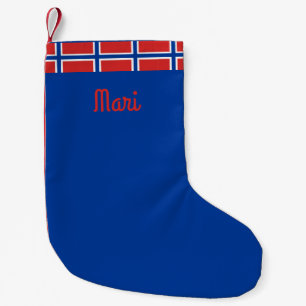 Norwegian Flag Christmas Stocking with Any Name