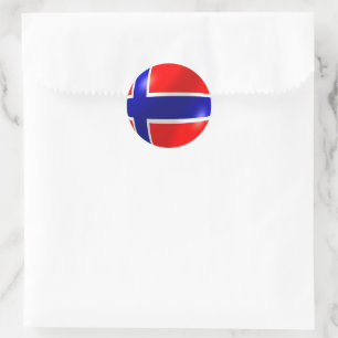 Norwegian Flag Classic Round Sticker
