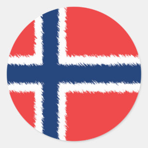 Norwegian Flag Classic Round Sticker