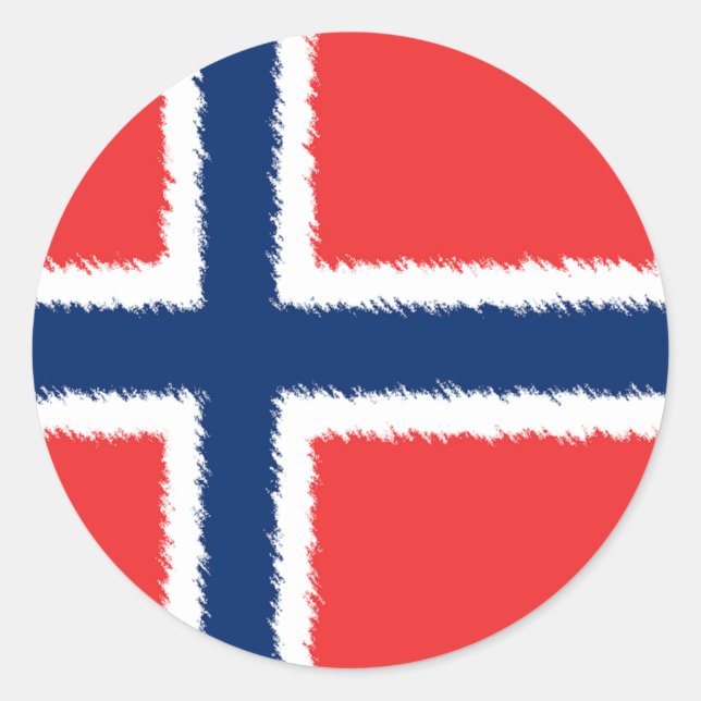 Norwegian Flag Classic Round Sticker (Front)