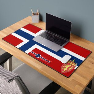 Norwegian flag-coat of arms desk mat