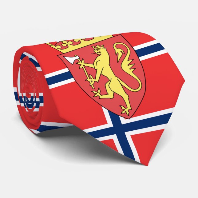 Norwegian Flag & Coat of arms, Flag of Norway Tie (Rolled)