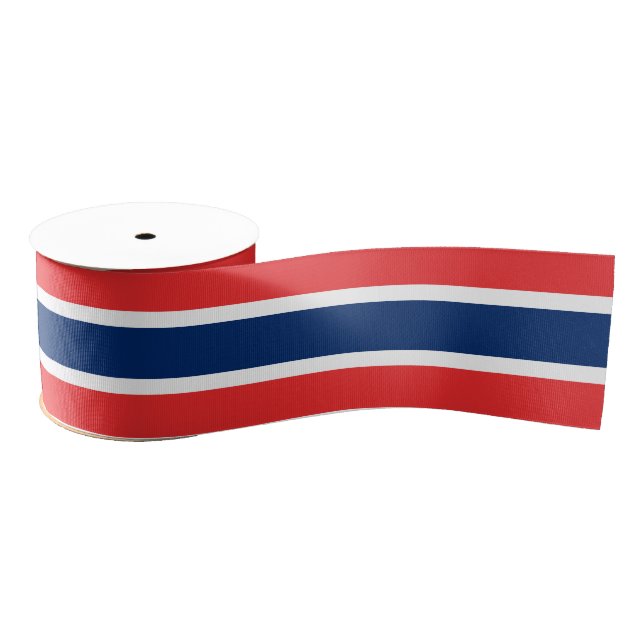 Norwegian flag colours ribbon, patriots, Norway Grosgrain Ribbon (Spool)