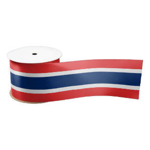 Norwegian flag colours ribbon, patriots, Norway Satin Ribbon