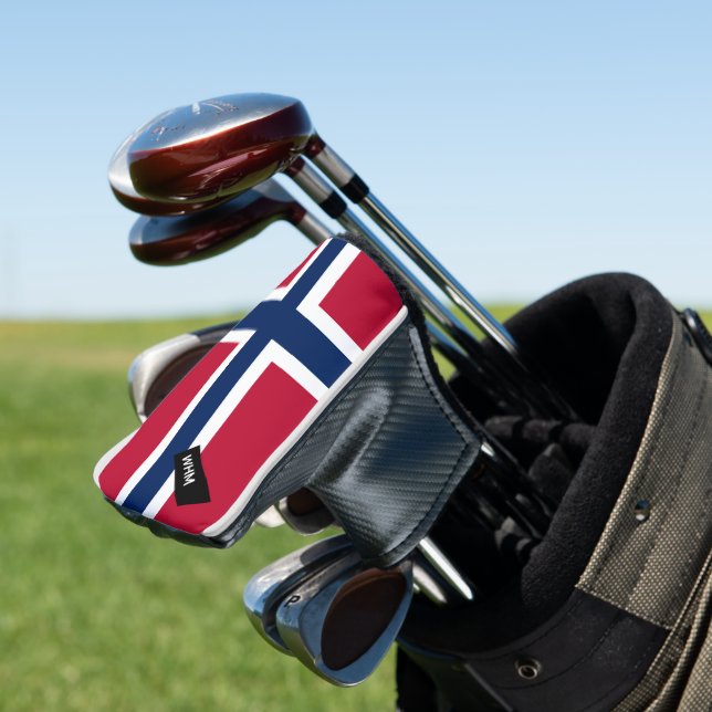 Norwegian Flag - Custom Golf Putter Head Cover (In Situ)